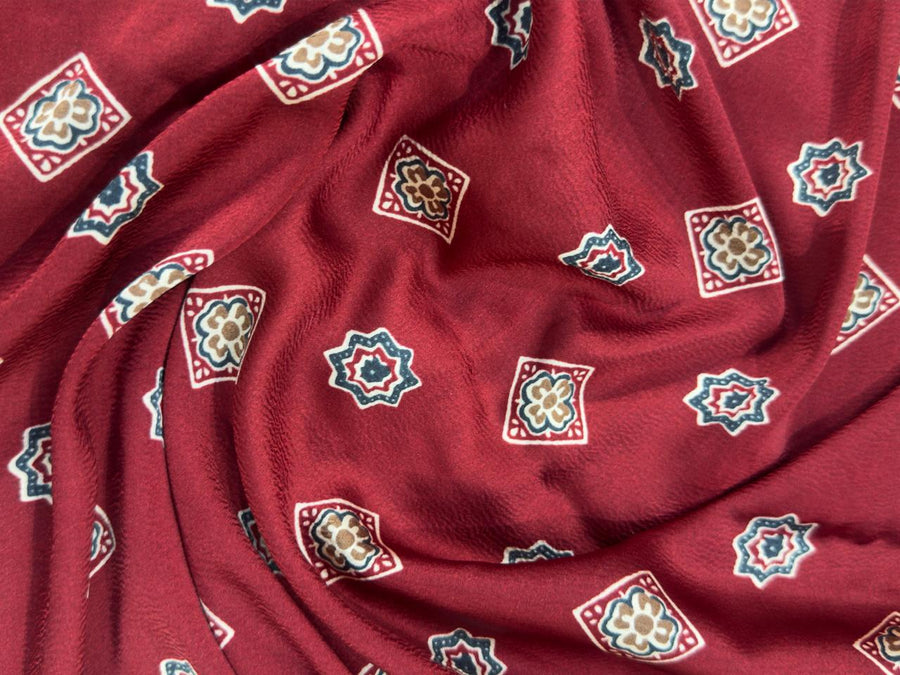 Ajrakh Mirror Work - Maroon