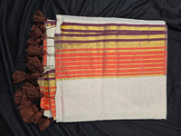 Mul Cotton - Orange Border